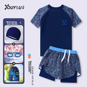 Youyou Set Kupaći kostim za dečake, 5 delova, Teget