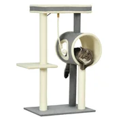 PawHut PawHut 104 cm mačje drevo z mačjo jamo, mačji praskalnik z igralno žogico, (5000238680)