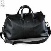 Princ Leather Kožna putna torba, Crna