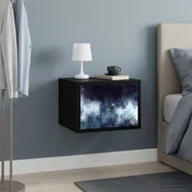 Vidaxl Stenska nočna omarica RAALTE Črni hrast 36 x 33 x 25 cm