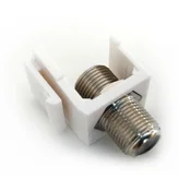 Keystone module with F/F (barrel) socket, white, 10 pieces