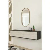 Hanah Home komoda Didema, 120 cm, antracit / travertin