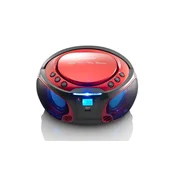 OEM Lenco, FM/CD/MP3/USB/Bluetooth Radio Model SCD-550 z LCD zaslonom in svetlobnimi učinki, Rdeča, (5000250584)
