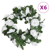 vidaXL Vijenci od umjetnog cvijeca 6 kom boja proljetnih bijela 250 cm