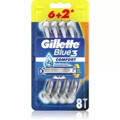 Gillette jednokratni brijac Blue3, 6+2 komada