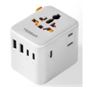 Tessan Putni adapter TS-WTA08, 1× AC, 2× USB-A, 3× USB-C