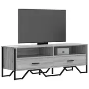TV ormaric siva boja hrasta 122 x 34 x 41 cm konstruirano drvo