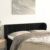 Vidaxl vidaXL Vzglavnik s krilci, črn 147x23x78/88 cm, žamet