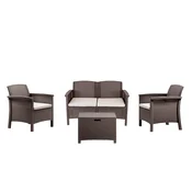 Set vrtnega pohištva Venus II s 4 sedeži rjave barve