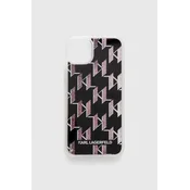 Karl Lagerfeld Karl Lagerfeld Monogram Liquid Glitter - Ohišje za iPhone 14 Plus (črno)