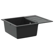 vidaXL Umivalnica Črna 620 x 500 mm 80% Kvarc in 20% Smola
