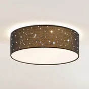 Lindby LED stropna svetilka Ellamina, 40 cm, črna, tekstil - Dnevna soba/jedilnica - Sodobni - Tkanine/tekstil