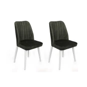 Hanah Home Set stolica Alfa-492 V2, 62x75x51.5 cm, 2 komada, Crne
