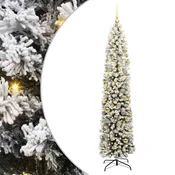 Vidaxl Umetno božično drevo z LED lučkami Zelena in Bela 210 cm