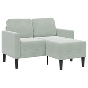 Sofa 2-sjed s ležaljkom u obliku slova L svijetlo siva 125 cm