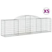 Vidaxl Obokane gabion košare 5 kosov 300x50x80/100 cm cinkano železo