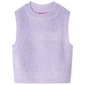 Greatstore Otroški brezrokavnik pleten svetlo lila 104