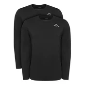 Kappa Komplet majic z dolgimi rokavi? Logo Saro 37216LW Črna Regular Fit