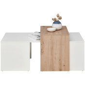 Hom`in KLUBSKA MIZA, 115/50/70 cm bela, barve hrasta