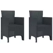 Vrtna stolica 2 pcs Antracit 53 x 49 x 85 cm Polipropilen