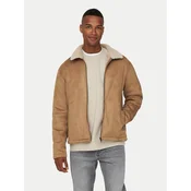 Only & Sons Jakna iz umetnega usnja 22026162 Bež Regular Fit
