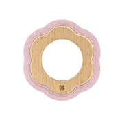 KikkaBoo Drvena igracka sa silikonskom glodalicom Flower Pink (KKB20054)