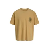 JACK & JONES Majica Manson svetlo rjava / črna