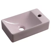 MARGITHA keramični umivalnik 38x22cm, odprtina za pipo na desni strani, roza - Rdeča/rožnata barva - 38x10x22 cm - Sapho - SMALL - 24 - Keramika - Pravokotnik - 380 - 100 - 220 - 14