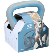 Umbro 255804 kettlebell uteg 2 kg – kompozitni, ergonomska ročica, sivo-modra