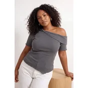 Trendyol Curve Ženska bluza Tbbss26Af00137, Antracit