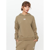 Pulover New Balance ženska, zelena barva, s kapuco