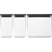 Zložljiva kvadratna posoda za shranjevanje, Dark Grey - Set 1 (2x 1,6 L und 2x 3,5L)