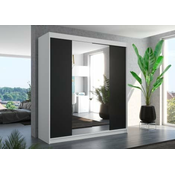 Garderobna omara Perqs - 200 cm - bela/črna