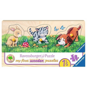 Ravensburger puzzle - Drvene puzzle domace životinje - 3 dela