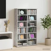 vidaXL CD omara Betonsko siva 60 x 17 x 92 cm Inženirski les