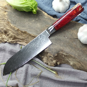Kuhinjski nož Damask Hakusan - Santoku / Red KP14033