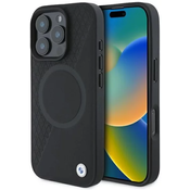 BMW BMHMP16X23RTPK iPhone 16 Pro Max 6.9 black hardcase Sign Leather Half Textured And Circle MagSafe (BMHMP16X23RTPK)
