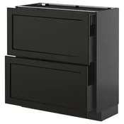 METOD / KNIVSHULT Pod.ormaric i 2fronta/3fioke, Crnosiva/Lerhyttan crno bajcovano, 80x37 cm