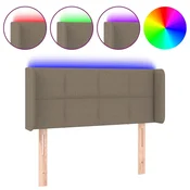 Vidaxl LED posteljno vzglavje taupe 103x16x78/88 cm blago