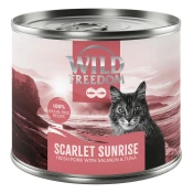 Wild Freedom Adult Red 6 x 200 g - receptura bez žitarica - Scarlet Sunrise - svinjetina, losos i tunjevina