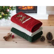 Set peškira Baby Reindeer - Zeleni, Crveni i Beli (3 komada)