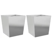 Vidaxl Vrtno korito 2 kosa 50x50x50 cm pocinkano jeklo