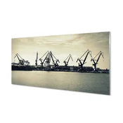tulup.si Stenska plošča za kuhinjo Gdansk ladjedelnica žerjavi reka 120x60 cm