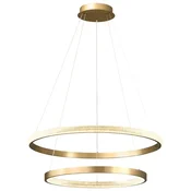 Zing Ring Double 60 A - LED lestenec 60 cm dva obroča zlata medenina