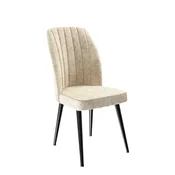 Hanah Home set trpezarijskih stolica Platinum 4 kom, krem tkanina Jerry, crne metalne noge
