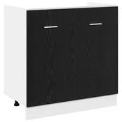 Vidaxl Omarica za umivalnik črn hrast 80x46x81,5 cm inženirski les