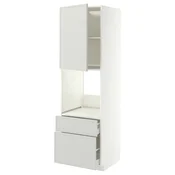 METOD / MAXIMERA Vis.el.pec s fiok/2frnt/srd/g.fiok, bela/Aspudden svetlosiva, 60x60x200 cm