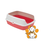 Moderna Maryloo With Rim Spicy Coral Large, Toalet Za Macke u Crvenoj Boji
