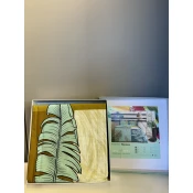 Tac Set posteljine Monstera, 160x200cm, Menta-teget
