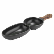 Črna porcelanska servirna skleda Ladelle Essentials